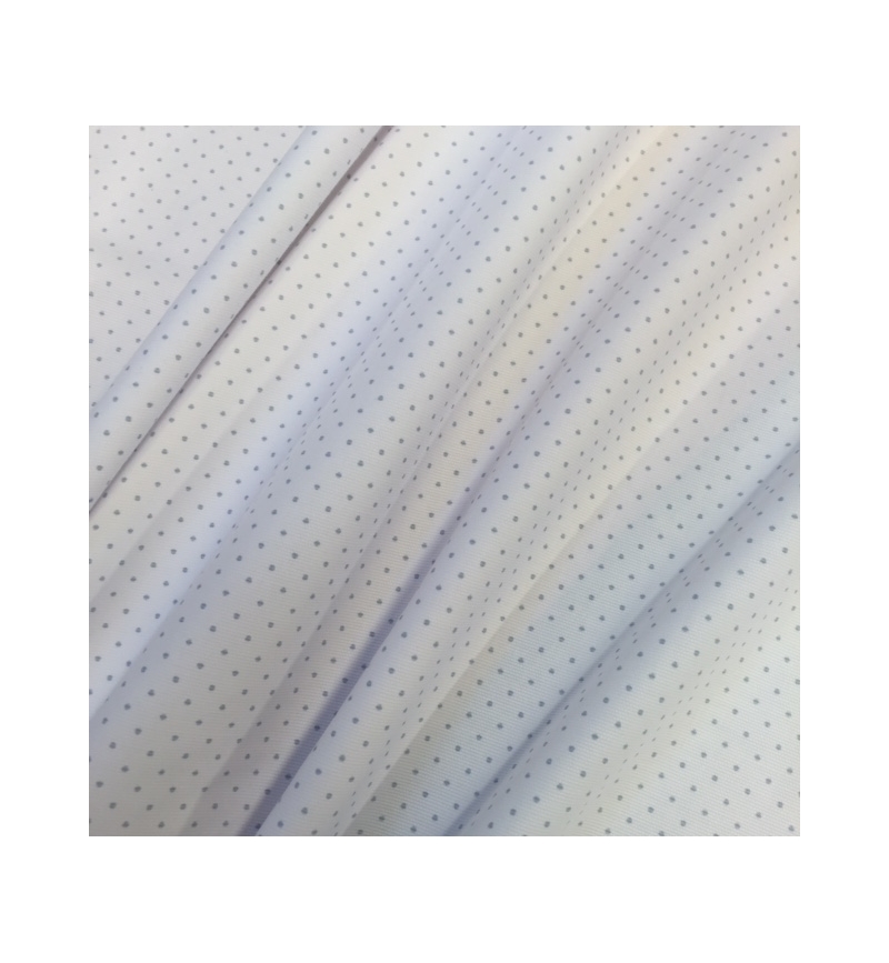 PIQUE pois azzurro fondo bianco